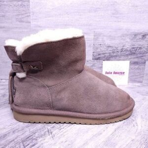 Koolaburra by UGG Jaelyn Mini Fleece Lined Suede Winter Boot Gray Women's sz 7